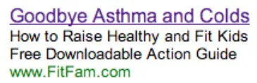 Figure 1-1: This AdWords ad targets parents whose children suffer from asthma.